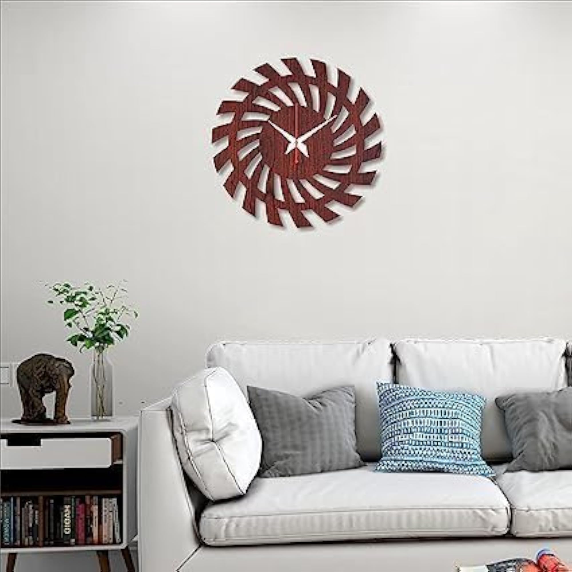Wooden Wall Clock for Home Decor, MDF Material