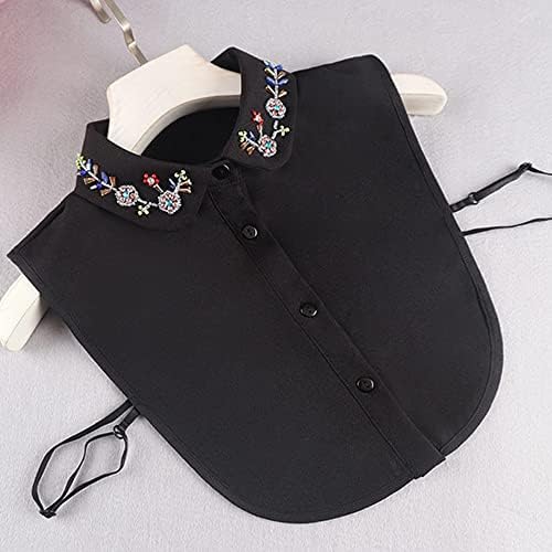LoudSung False Collar Detachable Half Shirt Blouse Classical Fake Collar Embroidery Designs for Women Girls