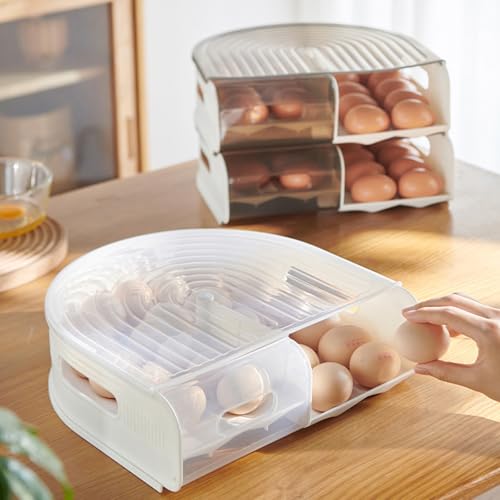 Boîte de rangement à œufs en forme de U à 2 couches transparent