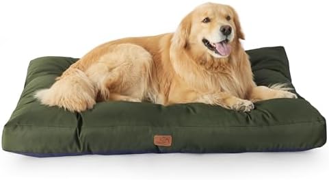 BEDSURE waschbares Hundebett Oxford für Große Hunde, 111x89cm grün | Pflegeleicht Bequeme Haustiermatte, Flaches Hundekissen Matte, Ohne Reißverschluss, Für Große Haustiere