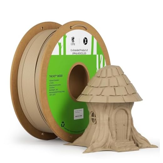 kexcelled Real Wood PLA Filament 1.75 mm, Real Natural Wood Fiber PLA 3D Printer Filament, High Speed Printing, Dimensional Accuracy +/- 0.03 mm, 1 kg Spool (2.2 lbs)