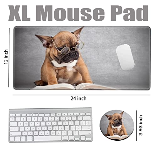 Image of XL Mouse Pad Large 24x12 inch Dog Desk Mat Gaming Mousepad Long Desk Pad Big Computer Mat for Wireless Mouse Non Slip Work Laptop