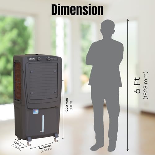 Image of BHABURLY Eazycool 85 L Desert Air Cooler | 4500 CMH Air Delivery | 4-Way Air Deflection & Auto Swing | Anti-Bacterial Honeycomb | Ice Chamber | 3-Speed Control | Inverter Compatible | 1 Yr Warranty