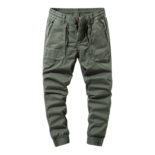 Foweknow Pantalones de trabajo para hombre, exteriores, senderismo, con bolsillos, pantalones de trekking, pantalones de jardín, pantalones tácticos, largos, elásticos, ligeros, corte recto