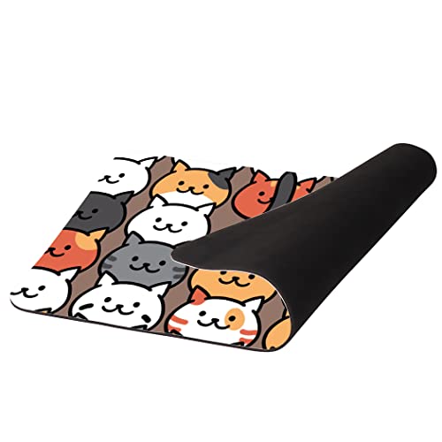 YISUMEI Badezimmerteppich 42x60 cm Badematte Gummisohle Rutschfester Waschbar Absorbierender Badvorleger Schnelltrocknend(Cartoon-Katze) – Ansicht 5