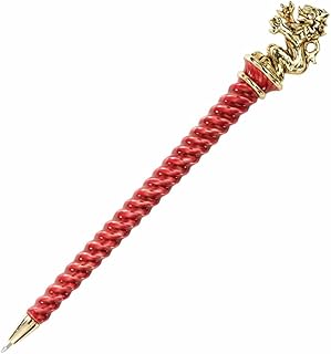 The Noble Collection Harry Potter Gold-Plated Gryffindor Pen - 8in (21cm) Red Hand-Enamelled Pen with Lion House Mascot - Officially Licensed Film Set Movie Props Gifts Stationery
