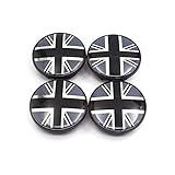mini r56 felgen lochkreis  XIAZHI-CHEL, 4pcs Union Jack Auto-Rad-Mitte Felge Radkappen Abdeckungen Radkappe Reifen Trim for BMW Mini Cooper Ryman JCW R55 R56 R57 R60 F54 F55 (Farbe : Grau)