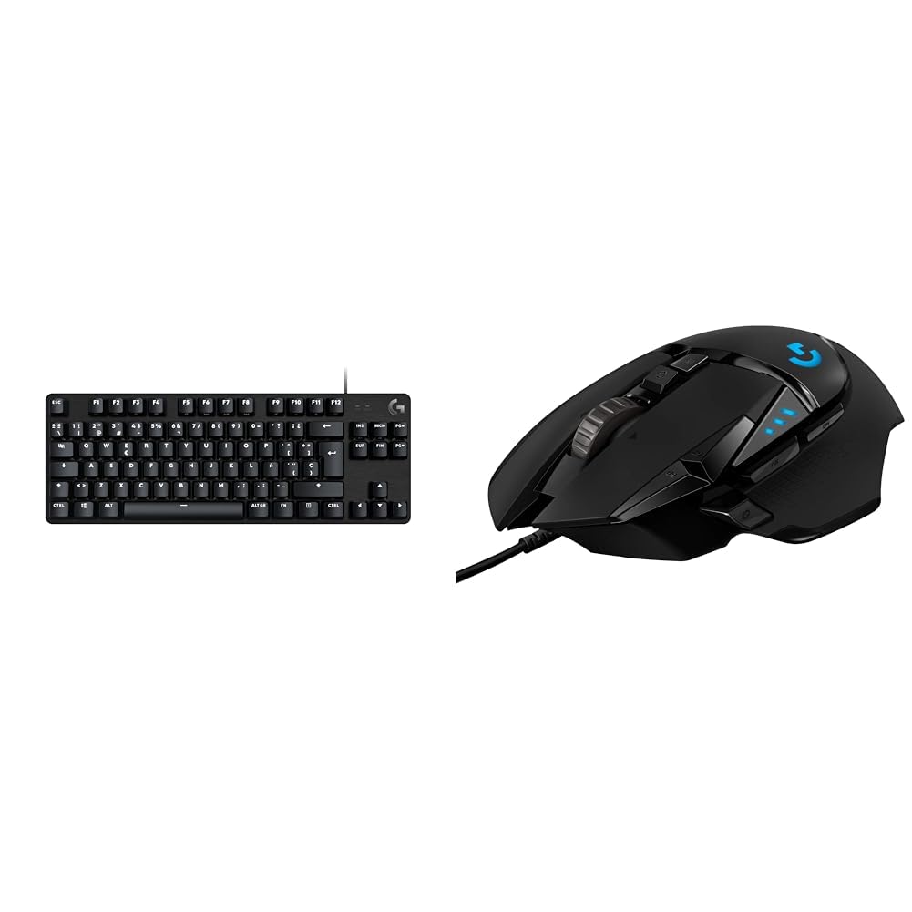 Logitech G413 TKL SE Teclado Mecánico Gaming - Teclado Compacto Retroiluminado con Interruptores & 502 Hero Ratón Gaming con Cable Alto Rendimiento, Captor Hero 25K