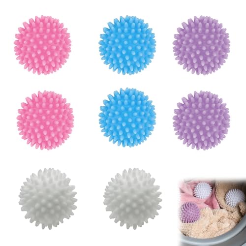 8 Pcs Laundry Balls for Washing Machine, Rubber Tumble Dryer Balls Reusable Energy Saving Silicone Laundry Balls for Speeding Drying and Reducing Creases, Laundry Ball for Home Clothes Cleaning