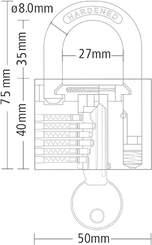 Kippen 2002E1-50mm Arc Padlock with Brass Body - Image 2