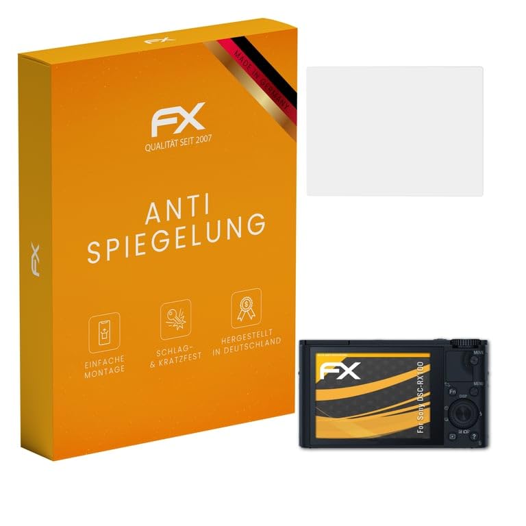 atFoliX Screen Protector compatible with Sony DSC-RX100 Screen Protection Film, anti-reflective and shock-absorbing FX Protector Film (3X)