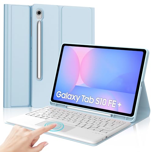 Coque Clavier Samsung Galaxy Tab S10 FE+ Pavé Tactile étui Bleu 13.1"