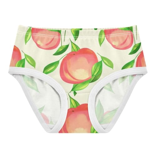 Cute Peaches Beige Toddler Underwear Floral 2t Cotton Little Girl Panties Artistic Kids Briefs Undies