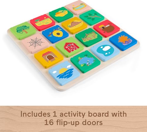 Fisher-Price Wood Preschool Toy Lift & Reveal Board, Early Learning Activity for Fine Motor Developmental Play Kids Ages 3+ Years by Fisher-Price - Image 5