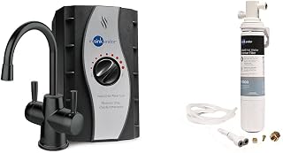InSinkErator Stainless Steel Tank, HC250MBLK-SS HOT250 System & F-2000S Premium Under Sink Water Filtration System for Instant Hot and Cold Water Dispenser System