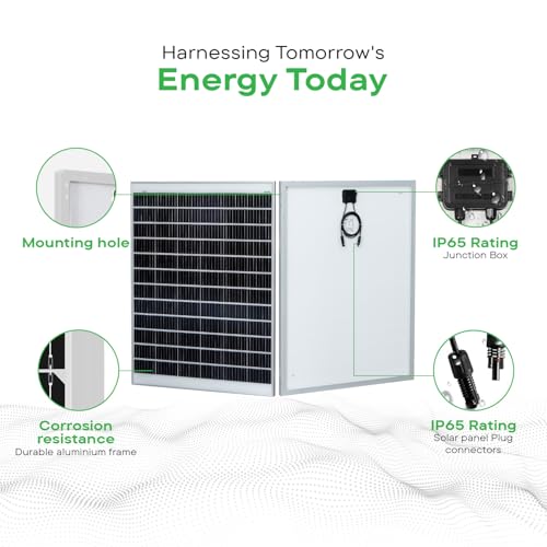 Image of WAAREE II 120 Watt Solar Panel II Mono PERC Solar Panels II Modules II Use for Mobile Charging, Off Grid and on Grid System BIS & UL Approved || Pack of 1