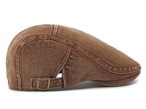 Image of Cotton Newsboy Cap,Breathable Ivy Gatsby Cabbie Beret Hat for Men's Women Driving Hunting Golf