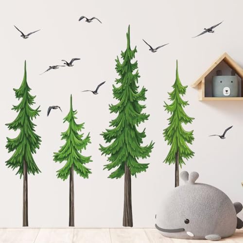 Vinilos decorativos de pino acuarela para pared 2 hojas miniatura 6
