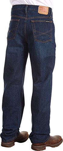 Stetson Men's 1520 Standard Straight Leg Fit Jean,Dark Stone Wash with Classic X Back Pocket Embroidery, 40x32