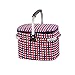 Kosz Piknikowy Przenośny Torba Cooler Torba Kosz piknikowy, Przenośny Torba Torba Spożywcza Piknik Zestaw z uchwytem aluminiowym na Kemping (Color : Red, Rozmiar : 38 * 25 * 26cm)