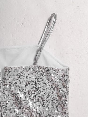 Disfraz completo para niñas de 12 años plateado miniatura 6