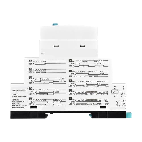 Relé temporizador LCD MCB-10 multifunción de 110V CA y 24V CA CC para carril DIN 2