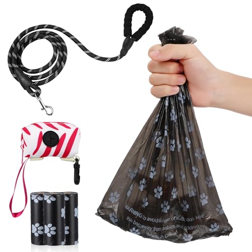 TOYZFRIENDY Guinzaglio Nylon per con e Dispenser per Sacchetti Igienici Portatile Adatto Piccoli e Medi per Passeggiate e Quotidiano