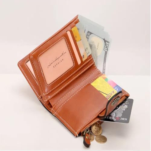 Explosive Anti-Theft Brush Zipper Wallet, Multi-Card Slot, Buckle Wallet, European and American Fashion Short Women's Wallet3