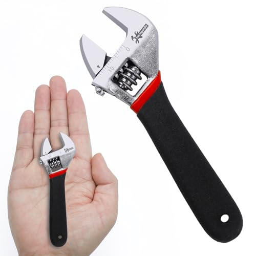 Navegando 4 Inch (100mm) Adjustable Spanner | Hardened Steel Mini Pocket Wrench for Tight Spaces | Fits 6-13mm Nuts/Bolts, Ideal for Household DIY, Quick Home Repairs & On-the-Go Fixes