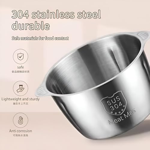 Image of 2L Electric Food & Meat Chopper with 4 Stainless Steel Blades, 2 Speed Modes, Powerful Motor for Multi-Function Food Processor Meat, Vegetables, Nuts & Daily Kitchen Use