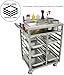 GSW C-TIC All Welded Stainless Steel Teppanyaki Ingredient Cart, Holds 12 Pans, with 3” KP4112 Swivel Casters, Cookware Not Included, 18” x 27-1/2” x 36”