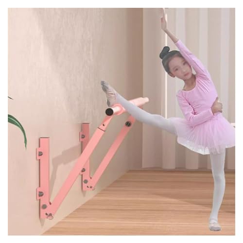 An der Wand montierte Ballettstange, Ballettstange, höhenverstellbar von 64–120 cm, Fitness-Tanzstange für Stretch, Ballett und Training, Stangen-Trainingsgeräte (Farbe: Rosa, Größ