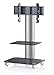 Produktbild VCM 17090 TV-Standfuß LED Ständer Fernseh Standfuss Alu Glas Universal Silber VESA Mobil Rollen "Bilano Zwischenboden"