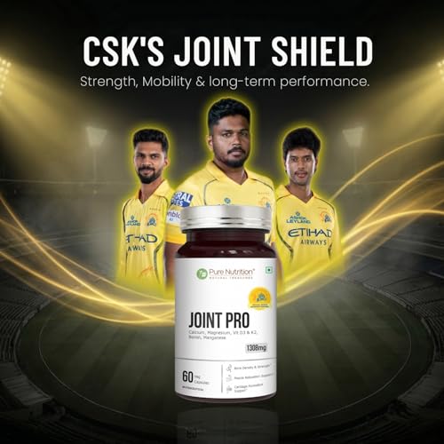 Image of Pure Nutrition Joint Pro (1308mg), 60 Veg Capsules | Calcium, Magnesium, Vitamin D3 & K2, Boron & Manganese | Supports Joint, Bone & Cartilage Health
