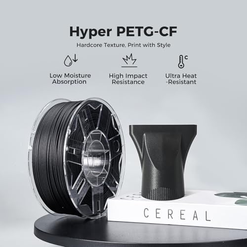 Image of Creality Hyper PAHT-CF Filament 1.75mm 1KG, Carbon Fiber Nylon 3D Printer Filament, Ultra-Strong & High-Temp Resistant, Low Moisture Absorption & High Impact Toughness for Engineering Printing, Black