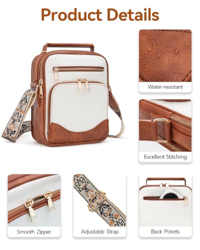 Image of Large Crossbody Bags for Women,Boho Strap Vegan Leather Purse | Built-in Wallet RFID Womens Crossbody Purse,Structured, Multi Pockets, Versatile Shoulder Bag for Travel,commuting,daily