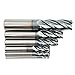 Home of quality tools 6pcs 1/2 inch 3/8 inch 5/16 inch 1/4 inch 3/16 inch 1/8 inch Carbide Square End Mill, HRC 45 Deg Single End 4 Flute AlTiN Coating Mill Bits (6pcs End Mill Set), Silver