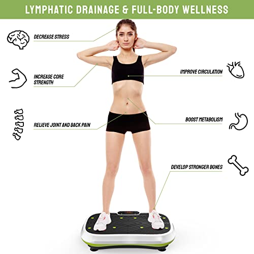 Vibrationsplatte mit Trainingsbänder | extra groß Slim und rutschfest | Ultra leiser Motor | Bluetooth Lautsprecher… – Bild 4
