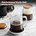 CMLKLZD Glass Coffee Mugs, 20 oz Glass Coffee Cups with Acacia Wood Lids, Clear Borosilicate Glass Mugs with Handles for Cappuccino, Tea, Latte, Hot/Cold Beverages, Wine, Americano, Set of 2