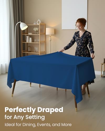 Nappe rectangulaire bleu royal Utopia Kitchen pour protéger les tables de restaurant - 5