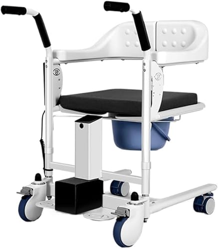 Amrioty 入浴用車いす患者用可動式椅子、多機能リフトシャワーと入浴用車椅子、移動が簡単なバスルームと部屋、可動式トイレ、高強度マルチレベル調整、身体障害者、高齢者、身体障害者のケア、(電動シフト+トイレ+バス+車椅子)