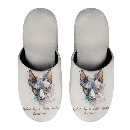Sphynx Cat Print Women's Slipper Non Slip Comfortable Winter Warm Home House Shoes