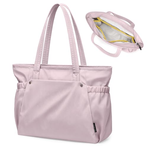GOLF QUALITY Tote Bag for Women, Work Bags with Zipper Computer Laptop Handbag with Compartments for Travel, Daily,Fit 14Inch,Pink