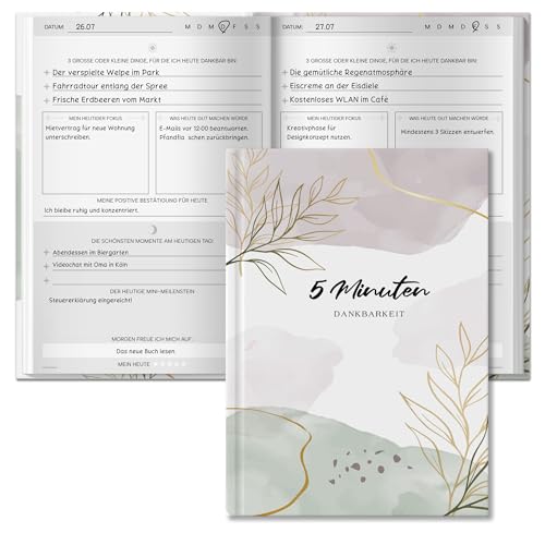 BIROYAL 5 Minuten Tagebuch für Erwachsene, 128 Seiten, A5 | die Kombination aus Mindfulness- & Dankbarkeitstagebuch | Achtsamkeitstagebuch | Journal für Selbsterliebe & Motivation BIROYAL 5 Minuten Tagebuch für Erwachsene, 128 Seiten, A5 | die Kombination aus Mindfulness- & Dankbarkeitstagebuch | Achtsamkeitstagebuch | Journal für Selbsterliebe & Motivation