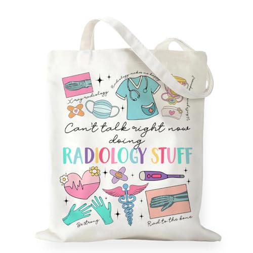 RNYJJ Radiology Tech Gifts for Women Radiologist Technician Tote Bag X-ray Tech Canvas Tote Bag for Christmas Graduation Birthday