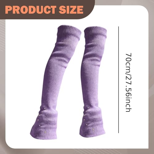 Chaussettes de patinage artistique sans pieds guêtres tricot épais couverture adulte