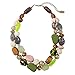 Bocar 2 Layer Statement Chunky Green Beaded Fashion Necklace for Women Gifts (NK-10384-olive)