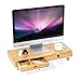 SONGMICS Bamboo Wood Monitor Stand Computer TV Riser with 2 Drawers Laptop Printer Stand Desktop Container with Keyboard Storage Natural ULLD701NL