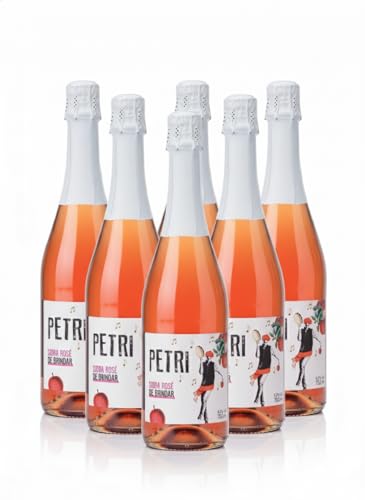Sidra Petri Rosé – Sidra Rosada Artesana y Refrescante – 4.8% Vol. | Frutos Rojos, Manzana Verde y Burbuja Fina | Sin Gluten y Apta para Veganos (Pack 6)