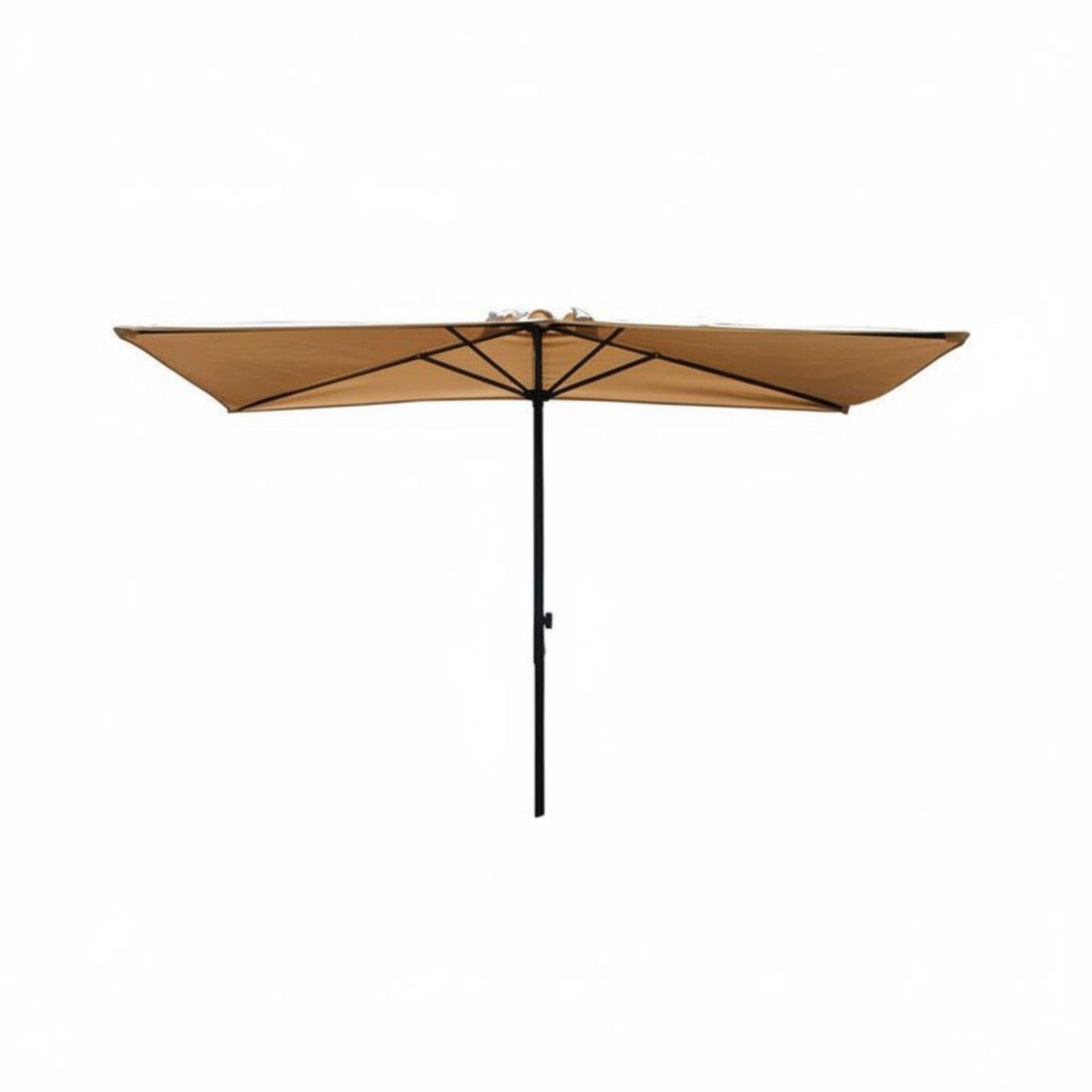 Half Patio Umbrella Protection Wall-Mounted Parasol Weather-Resistant Wall-Side for Apartment Dwellers, Cafe Owners, Courtyard, Storefront Khaki Lift No Base-image-37